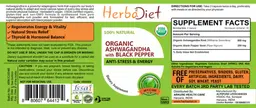 Label for Organic Ashwagandha with Black Pepper