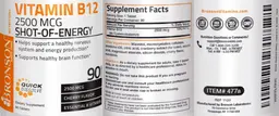 Label for Vitamin B12 2500 mcg Cherry Flavor