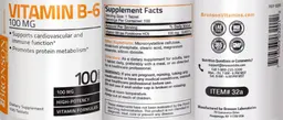 Label for Vitamin B-6 100 mg