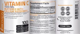 Label for Vitamin C 1000 mg Buffered with Calcium Ascorbate