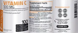 Label for Vitamin C 500 mg