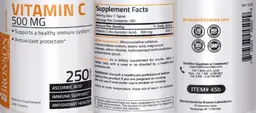 Label for Vitamin C 500 mg