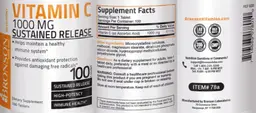 Label for Vitamin C 1000 mg Sustained Release