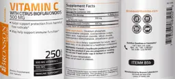Label for Vitamin C with Citrus Bioflavonoids 500 mg