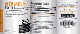 Label for Vitamin E 200 IU (Equivalent to 200 mg)