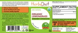 Label for Organic Lemongrass