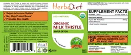 Label for Organic Milk Thistle