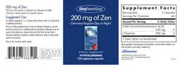 Label for 200 mg of Zen
