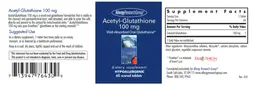 Label for Acetyl-Glutathione 100 mg