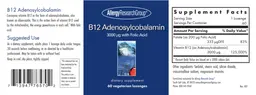 Label for B12 Adenosylcobalamin 3000 mcg with Folic Acid