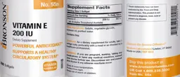Label for Vitamin E 200 IU