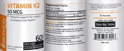 Label for Vitamin K2 50 mcg