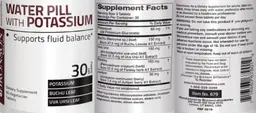 Label for Water Pill with Potassium