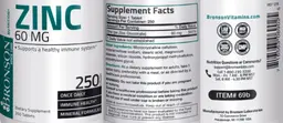 Label for Zinc 60 mg