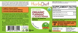 Label for Organic Turmeric with Black Pepper