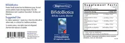 Label for BifidoBiotics Bifido Lacto Blend