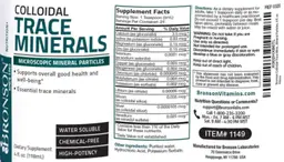 Label for Colloidal Trace Minerals