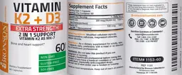 Label for Vitamin K2 + D3