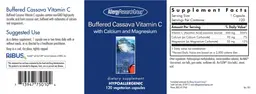 Label for Buffered Cassava Vitamin C with Calcium and Magnesium