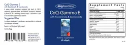 Label for CoQ-Gamma E with Tocotrienols & Carotenoids