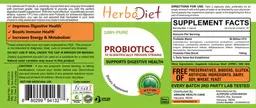 Label for Probiotics 10 Scientifically Proven Strains