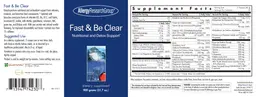 Label for Fast & Be Clear
