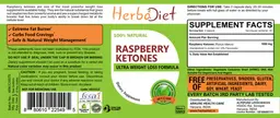 Label for Raspberry Ketones