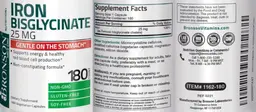 Label for Iron Bisglycinate 25 mg