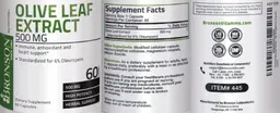 Label for Olive Leaf Extract 500 mg
