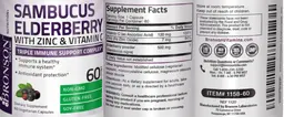 Label for Sambucus Elderberry with Zinc & Vitamin C