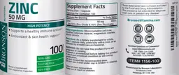 Label for Zinc 50 mg