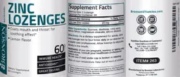 Label for Zinc Lozenges Lemon Flavor