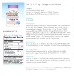 Label for Fish Oil 1000 mg