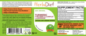 Label for Turmeric Curcumin C3 Complex with BioPerine