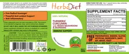 Label for Turmeric Curcumin with Reishi Mushroom & BioPerine