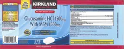 Label for Glucosamine HCl 1500 mg with MSM 1500 mg