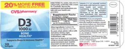 Label for D3 1000 IU