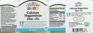 Calcium Magnesium Zinc + D3