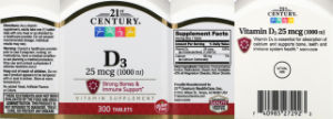 D3 25 mcg (1000 IU)