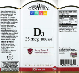 D3 25 mcg (1000 IU)