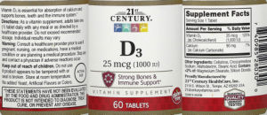 D3 25 mcg (1000 IU)