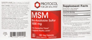 MSM Bio-Available Sulfur 1000 mg
