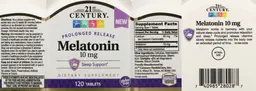 Label for Melatonin 10 mg