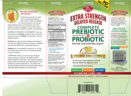 Label for Extra Strength Delayed Release Complete Prebiotic & Probiotic 50 Billion