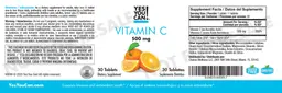 Label for Vitamin C 500 mg