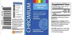 Label for Taste N'Score Liquid Chromium 500 mcg