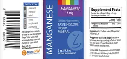 Label for Taste N'Score Liquid Manganese 6 mg