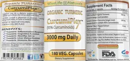 Label for Organic Turmeric CurcumiPlex