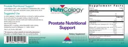 Label for Prostate Nutritional Support