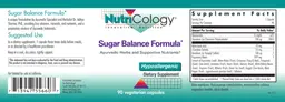 Label for Sugar Balance Formula